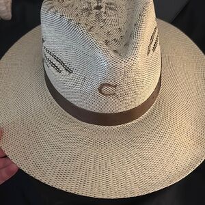Stylish Cream Fedora Hat with Brown Band